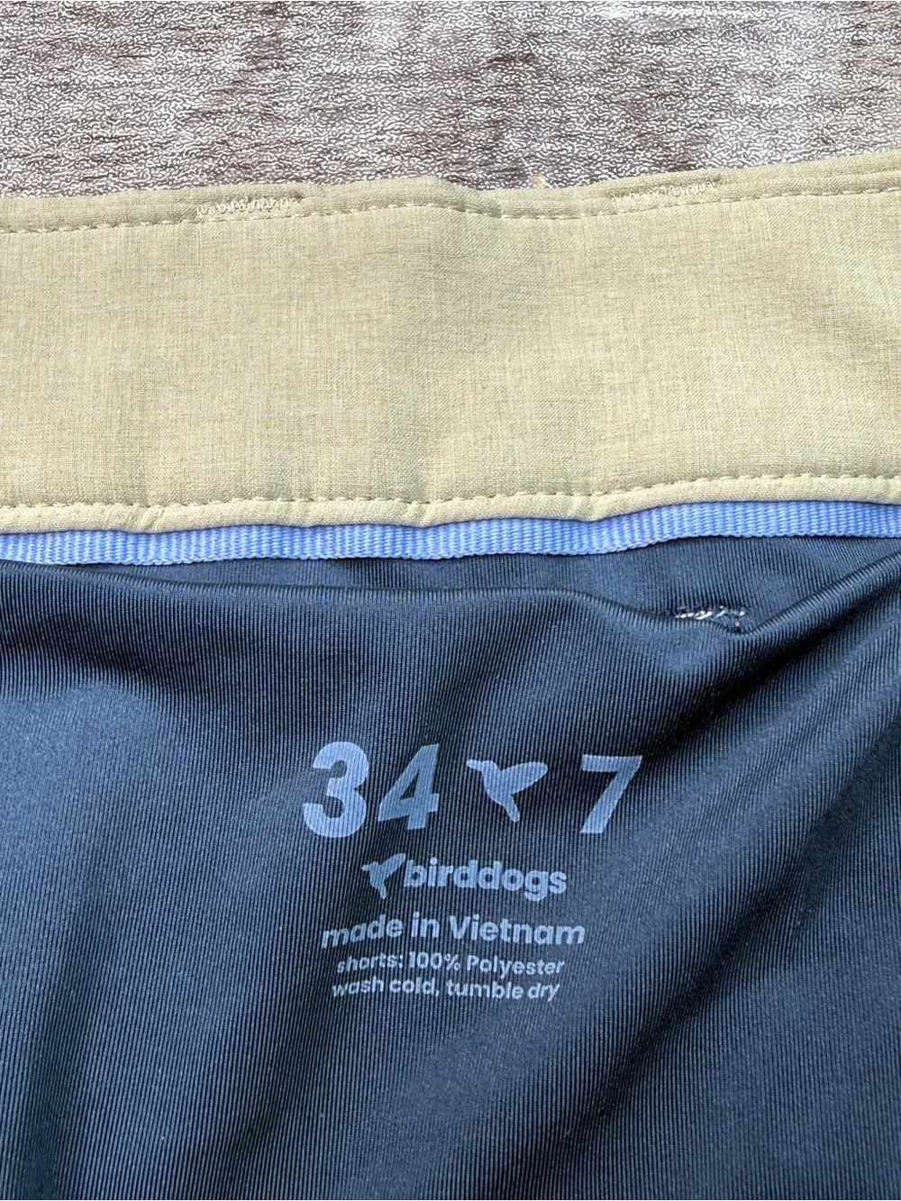 Birddogs Men's 34 Lined Casual Stretch Shorts - Khaki 7”